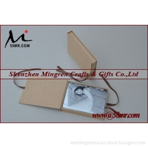 Luxury Wedding Linen Ribbon Cardboard Photo Storage Gift Boxes Packaging